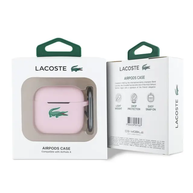 Lacoste Liquid Silicone Croc Logo pro AirPods 4 Pink 2