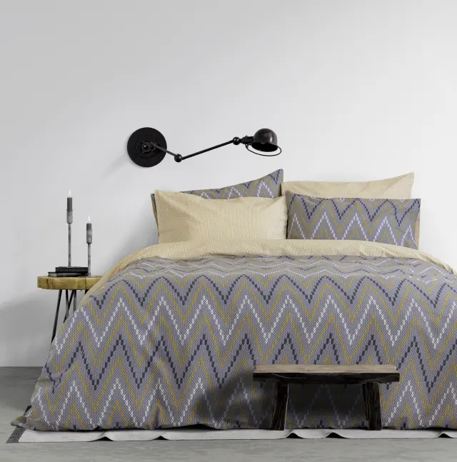 Σετ Παπλωματοθήκη 225x245 Υπέρδιπλη Kocoon Blend Γκρι 100% βαμβακερό