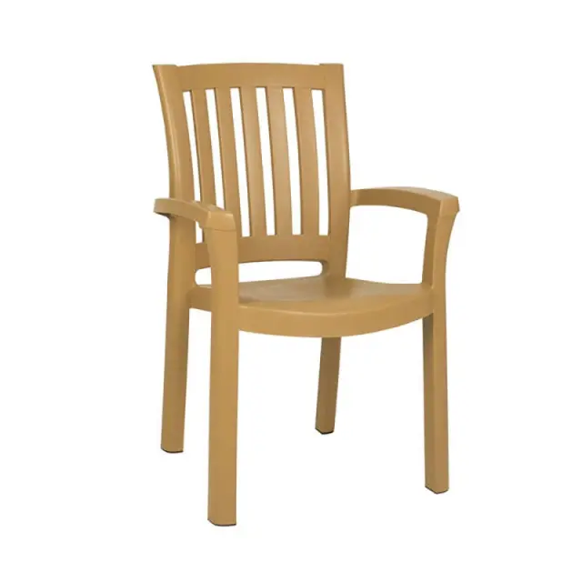 Πολυθρόνα Στοιβαζόμενη MALIBU Teak Πλαστικό 58x50x90cm