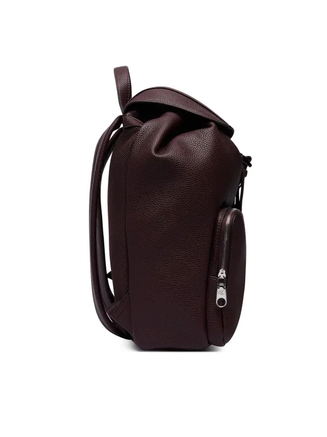 Calvin Klein Γυναικείο Μεγάλο Σακίδιο Plátis Weebbing Strap Flap Backpack Μπορντό 3