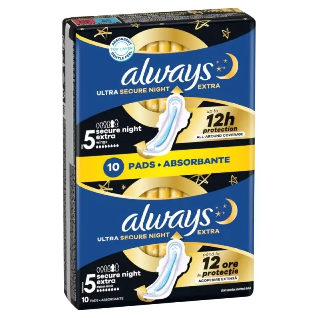 Always Σερβιέτες Ultra Secure Night Extra Size 5 - 10τμχ