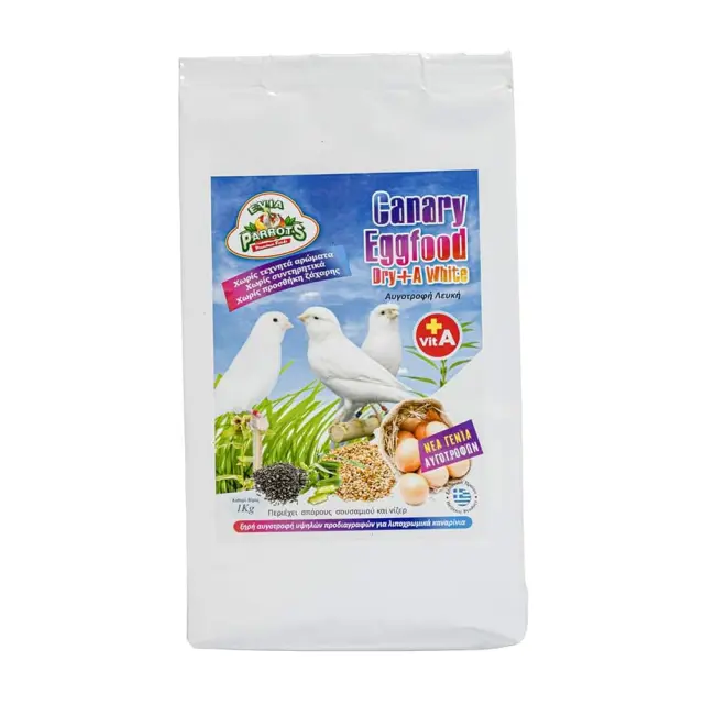 Evia Parrots Canary Eggfood Dry+A White 1kg