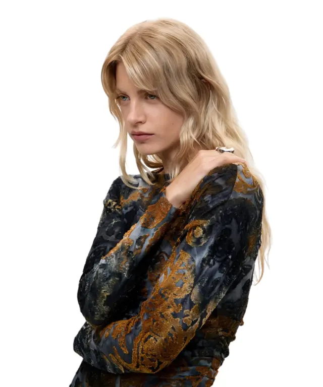 Desigual - Γυναικείο Mini Φόρεμα Dublin 26WWVK18-5030 Μπλε/Χρυσό 2