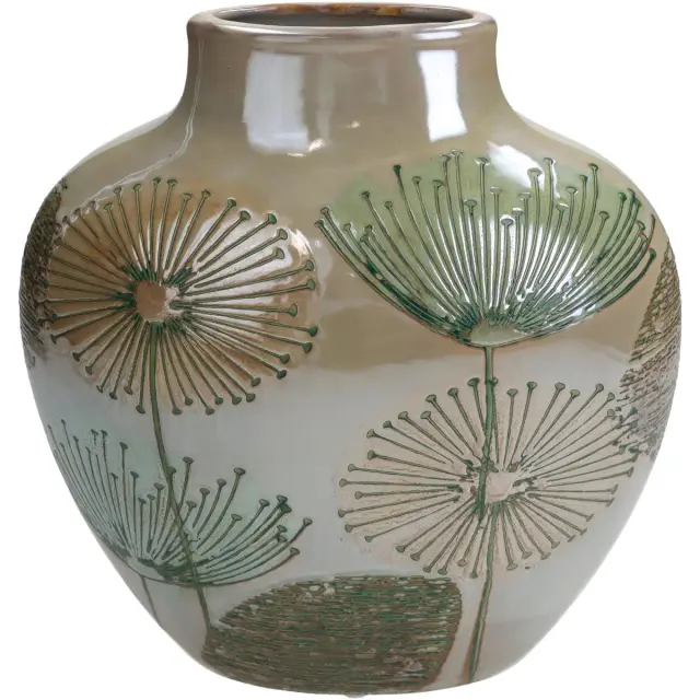 Βάζο Οβάλ Taupe Κεραμικό 23x12x24cm