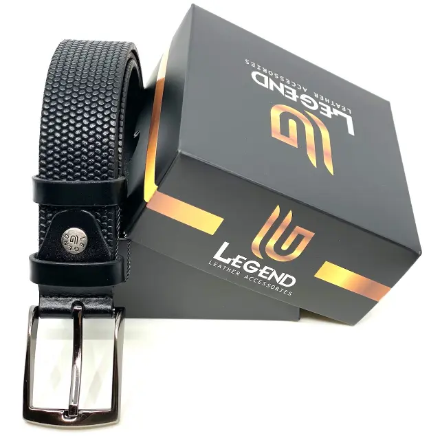 Μαύρη Δερμάτινη Ζώνη Full Grain 3,5 cm 3