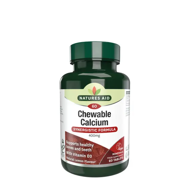 Natures Aid Chewable Calcium 400 mg + Vitamin D
