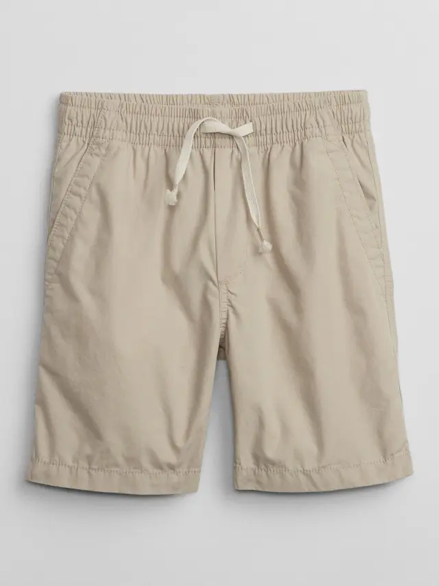 Παιδικό Poplin Pull-On Σορτς με Washwell sand khaki - XS