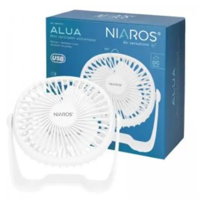 Επιτραπέζιος Ανεμιστήρας Niaros Alua USB 3W Mini Λευκό N68214 3