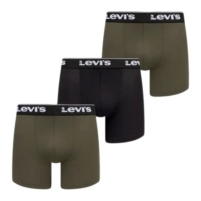 Levi's Ανδρικό Boxer Repeat Logo Brief - Τριπλό Πακέτο, Χρώμα Khaki Combo