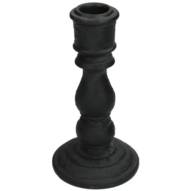 Κηροπήγιο Μαύρο Polyresin 7.5x7.5x14cm