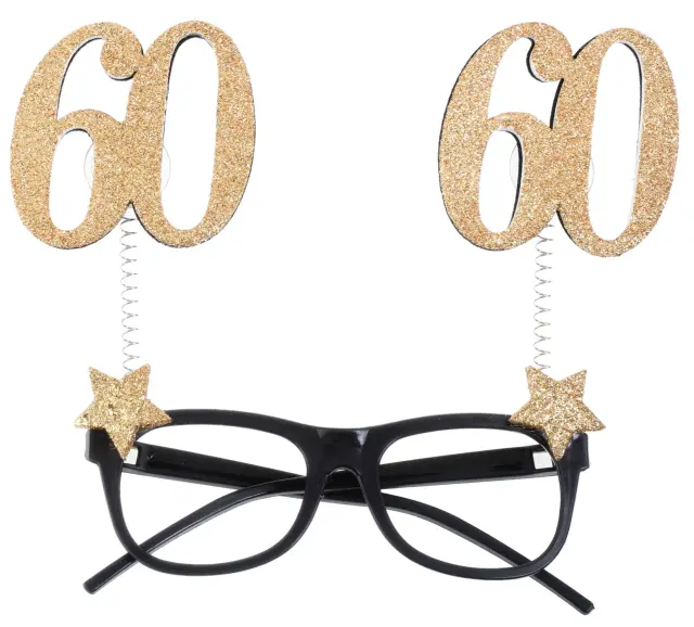 Gold glitter age glasses 60 years 15 x 16 cm