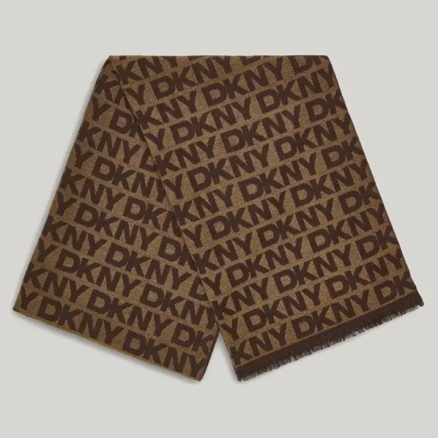 Γυναικείο Κασκόλ Διπλής Όψης με Λογότυπο DKNY D6WS1921-00K6 Καφέ - ONESIZE 3