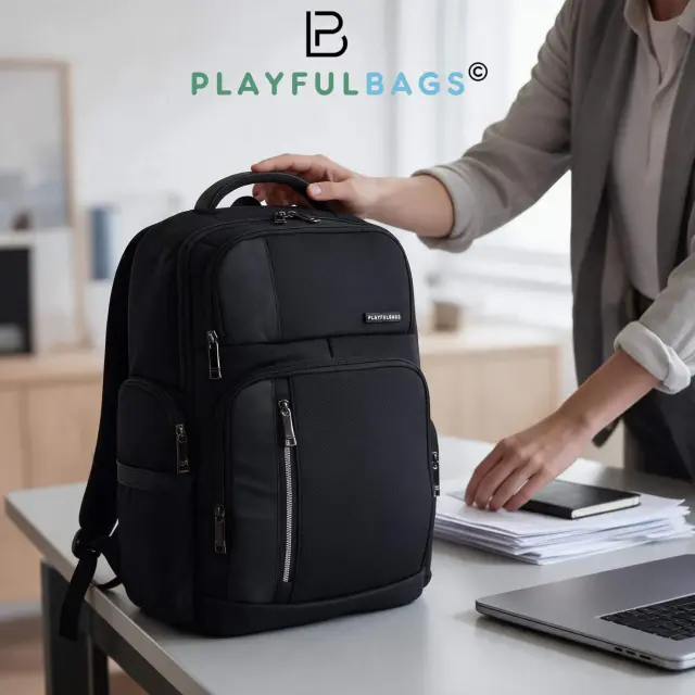 Επαγγελματικό Σακίδιο Πλάτης Laptop 15,6" PLAYFULBAGS PS186-03 46x34x20cm Μαύρο 2
