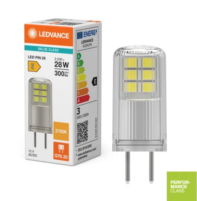 ΛΑΜΠΤΗΡΑΣ LED 2.2W ΘΕΡΜΟ ΛΕΥΚΟ 2700K 12V GY6.35 LEDVANCE