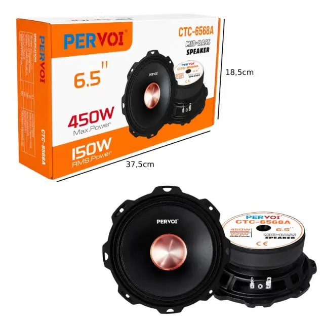 PerVoi Ηχεία Αυτοκινήτου Mid-Bass 6.5" 450W CTC-6568A - Mid-Bass Car Speakers 014504 2