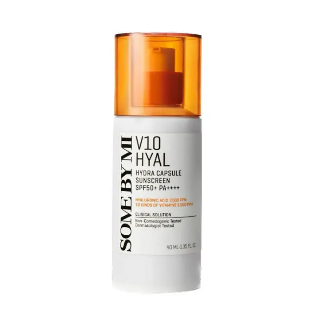 Some By Mi V10 Hyal Hydra Capsule Sunscreen SPF50+ PA++++ Ενυδατική Αντηλιακή Κρέμα Προσώπου με Βιταμίνες και Υαλουρονικό Οξύ, 40ml