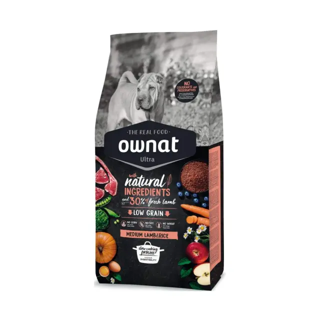 Ownat Ultra Medium Adult Lamb & Rice Ξηρά Τροφή Σκύλου με Αρνί & Ρύζι 3kg