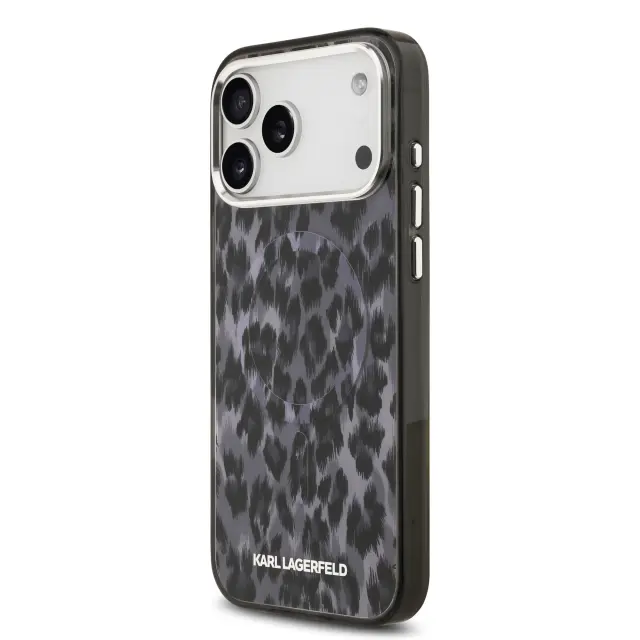 Karl Lagerfeld IML Leopard MagSafe Case for iPhone 17 Pro Max Grey 2