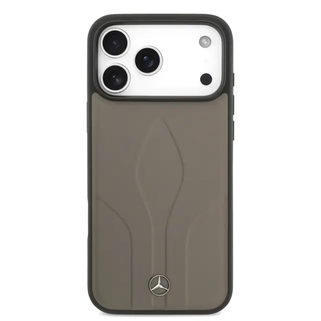 Mercedes Leather The Move MagSafe Case for iPhone 17 Pro Max Taupe 3