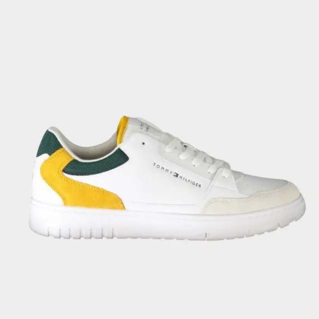 Tommy Hilfiger - Ανδρικά Δερμάτινα Sneakers Th Basket Core Lth Mix Ess FM0FM05058-ZE1 Λευκό - 40