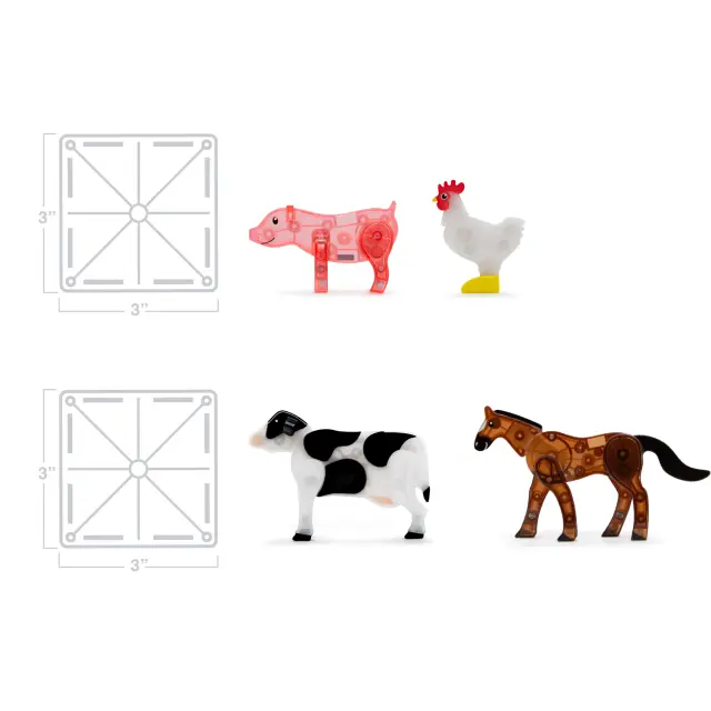 Magna-Tiles Μαγνητικό Παιχνίδι Μαγνητικά Πλακίδια Farm Animals 25 Κομμάτια για 3+ ετών 22125 3
