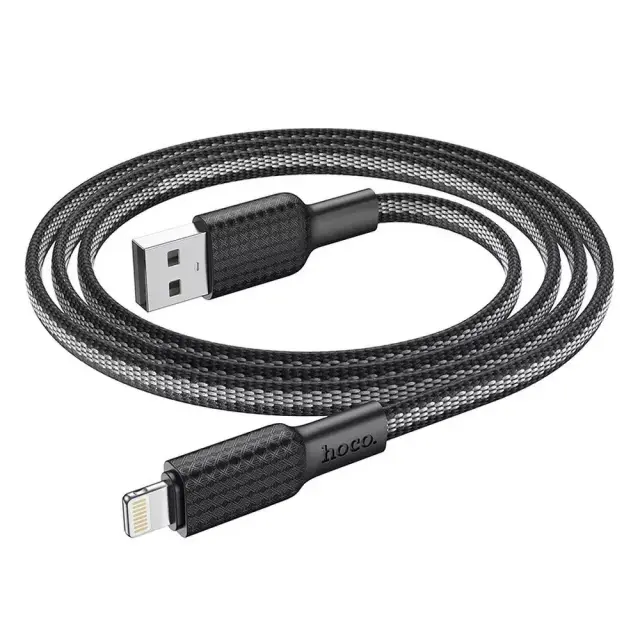 HOCO cable USB to iPhone Lightning 8-pin 2,4A Jaeger X69 1m black white 2