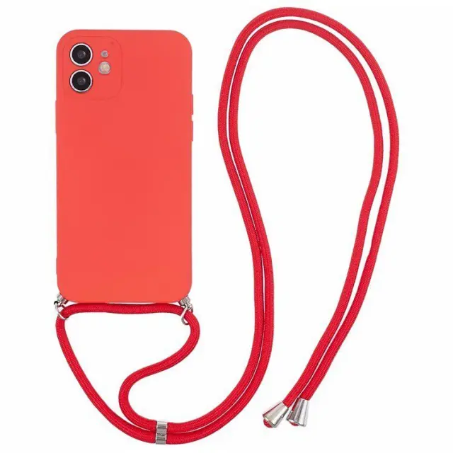 Θήκη Σιλικόνης με Κορδόνι για το Λαιμό για iPhone 11- Red OEM