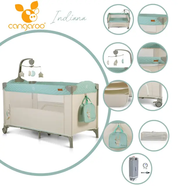 CANGAROO - Folding cot Indiana mint - 3800146248352