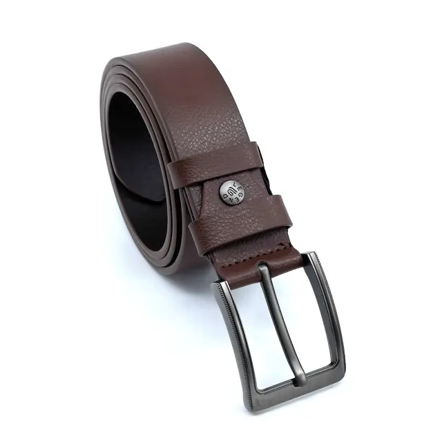 Καφέ Δερμάτινη Ζώνη Full Grain 4 cm 2