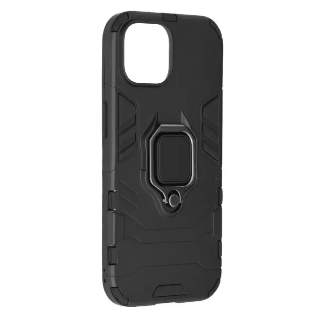 Techsuit® Back Cover Πλαστική Θήκη Ring Armor για iPhone 15 Pro- Μαύρο