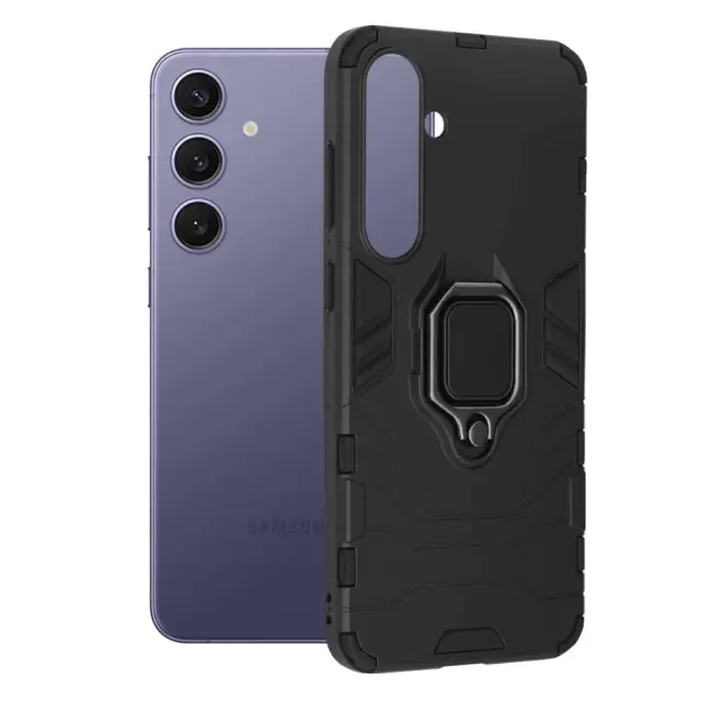 Techsuit® Silicone Shield Θήκη με Μαγνητικό Ring Holder για Galaxy S24 Plus- Black