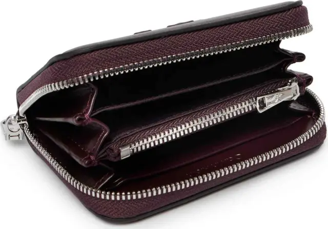 Calvin Klein Γυναικείο Μικρό Πορτοφόλι Bold CK Medium Zip Around Μπορντό 3