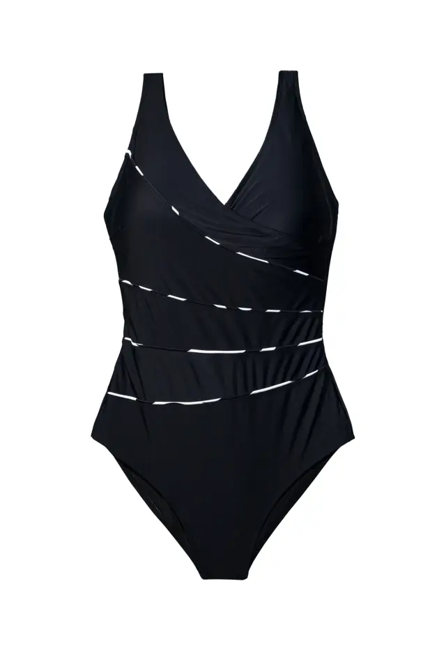 Μαύρο ολόσωμο μαγιό σύσφιξης plus size 3