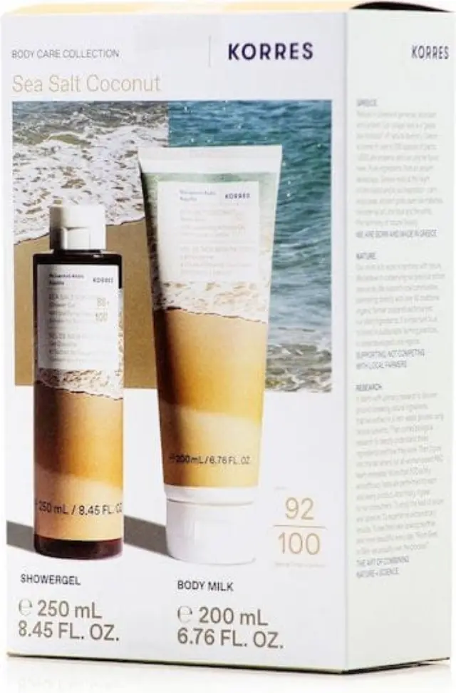 Korres Promo Sea Salt Coconut Shower Gel, 250ml & Sea Salt Coconut & Nourishing Almond Oil Body Milk, 200ml