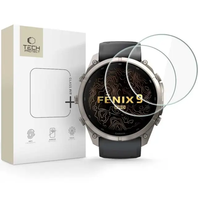 Tech-Protect® Glass Fit+ Tempered Glass 2Pack για το Garmin Fenix 9 Pro (51 mm) 3