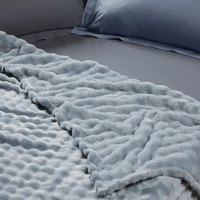 Κουβέρτα 220x240 Υπέρδιπλη 350gsm Fleece Das Home 1371 Light Blue 100% Πολυέστερ 2