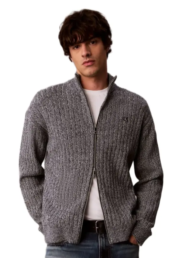 CalvinKlein ανδρική πλεκτή ζακέτα μελανζέ LV04RH319G-1