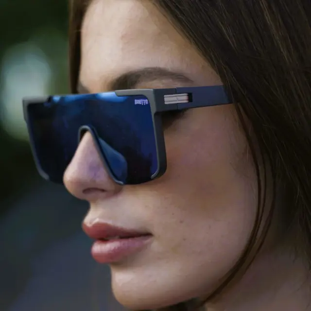 Ghetto Oversized Square Sunglasses Gray Frame Unisex 2