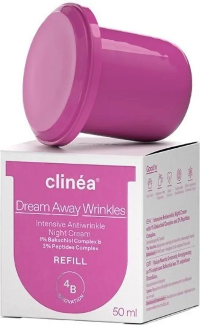 Clinea Dream Away Wrinkles Intensive Antiwrinkle Night Cream Refill Κρέμα Νυκτός Εντατικής Αντιγήρανσης, Ανταλλακτικό 50ml