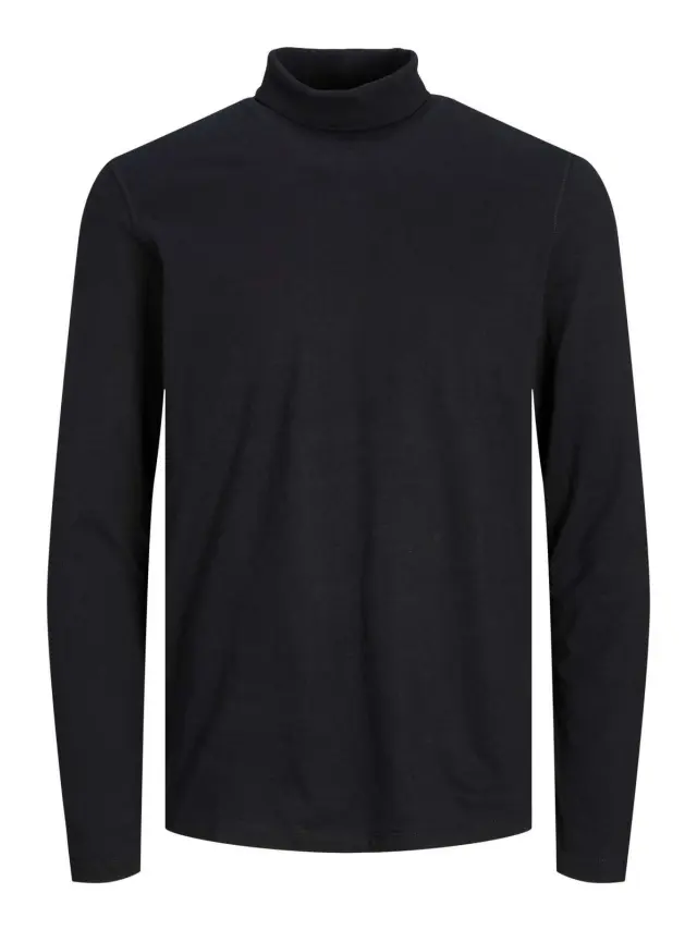JPRBLAWARREN PEACH SOLID LS ROLL NECK Black