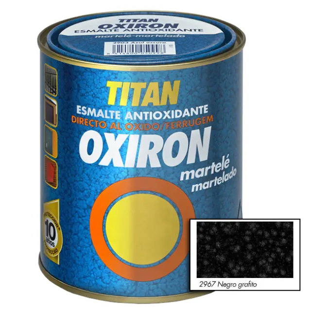 Χρώμα Αντισκωριακό Σφυρηλατό TITAN OXIRON MARTELE NEGRO GRAFITO 750ml