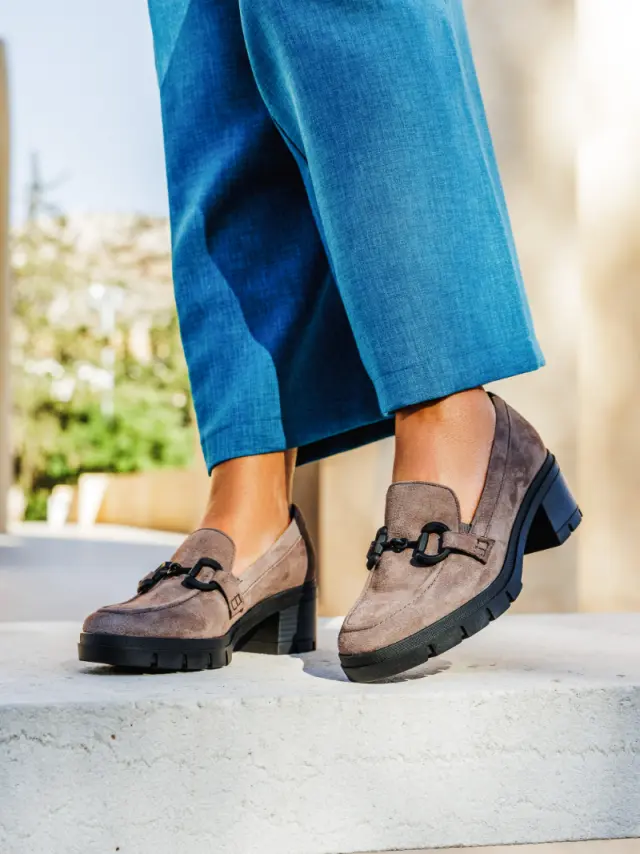 Gabor Μοκασίνια-Loafers Γυναικείο δέρμα Nubuck Γκρί GAB/32144 30-MAHAIR 2