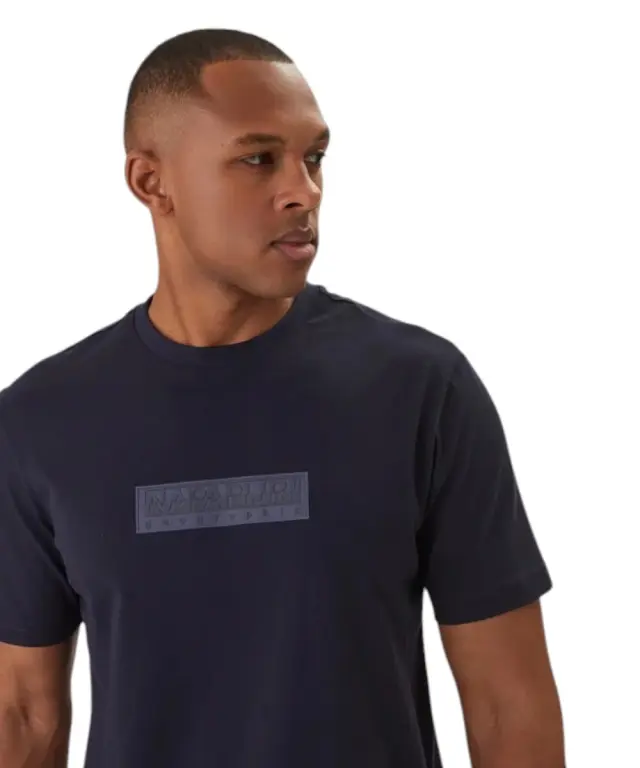 Napapijri - Ανδρική Μπλούζα Κοντομάνικη S-Box Logo NP0A4IFL-176 Μπλε Σκούρο - S 3