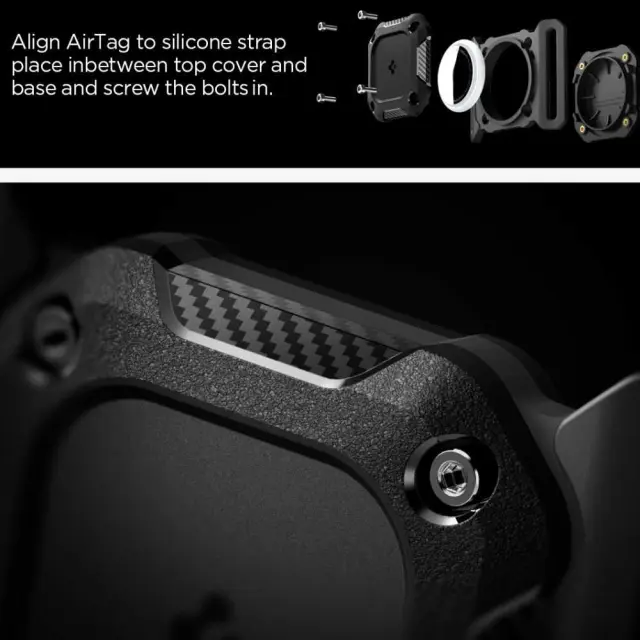 Spigen Tough Armor Apple Airtag For Pet Collar Black 3