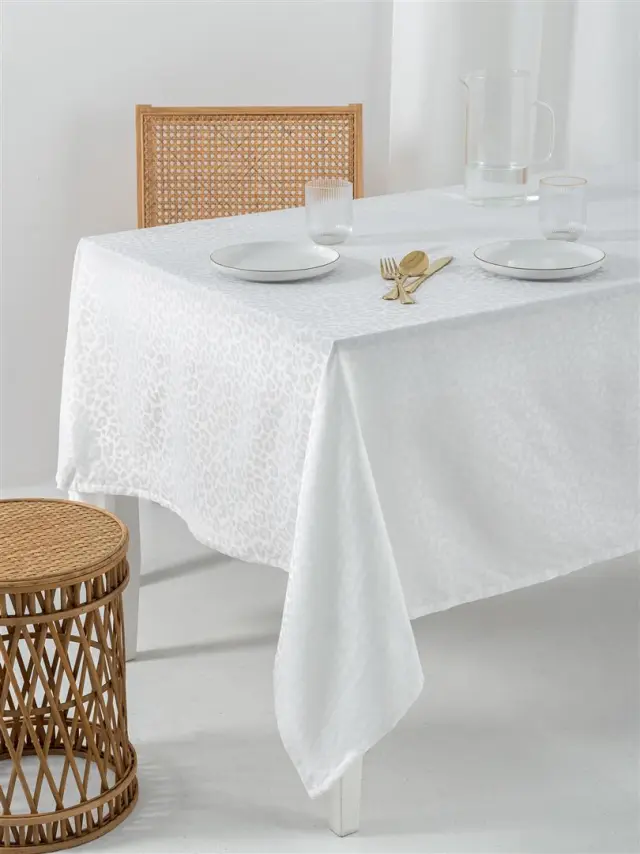 Τραπεζομάντηλο 175x260 Αλέκιαστο Formal Dinner Palamaiki Lita 50% Βαμβάκι-50% Πολυέστερ- White