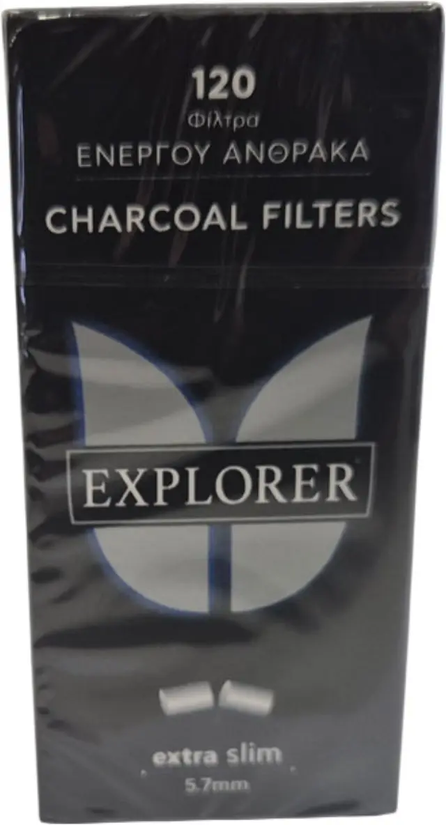Explorer Charcoal Φιλτράκια Άνθρακα - Extra Slim 120φ.