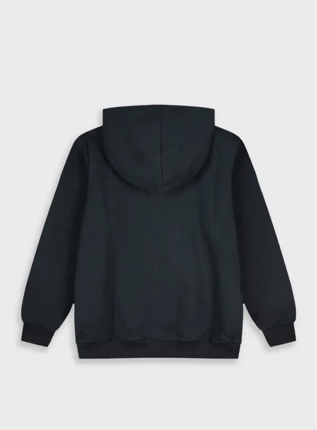 Fleece ζακέτα Energiers Basic Line με κουκούλα - ΜΑΥΡΟ 2