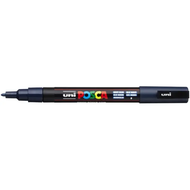 Μαρκαδόρος Σχεδίου Uni Posca PC-3M με πάχος μύτης 0.9-1.3mm - Navy BluePC-3M(E) - NAVY BLUE
