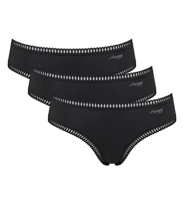 Sloggi Βαμβακερά Σλιπ Go Crush H Hipster C3P Μαύρο 3-Pack 2