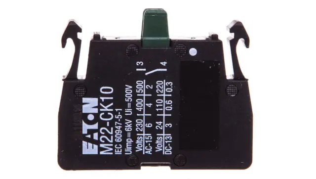 M22-CK10 Contact element, Cage Clamp, Front fixing, 1 N/O, 24 V 3 A, 220 V 230 V 240 V 6 A